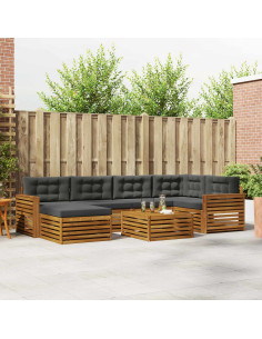 Set di divani con cuscino 7 pcs Naturale e Antracite