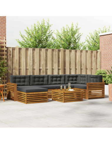 Set di divani con cuscino 7 pcs Naturale e Antracite