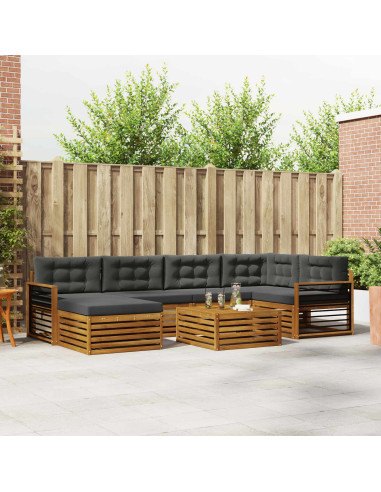 Set di divani con cuscino 7 pcs Naturale e Antracite