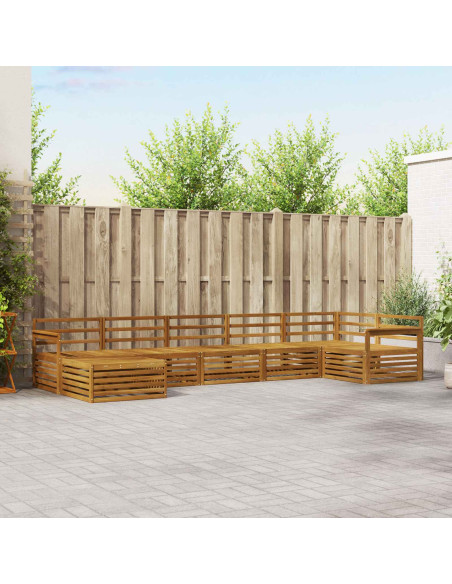 Set divani 7 pcs Naturale Legno di Acacia Massello