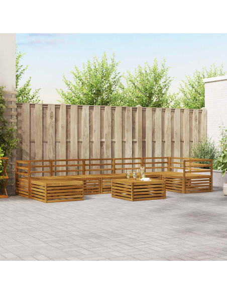 Set divani 8 pcs Naturale Legno di Acacia Massello