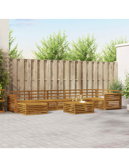 Set divani 8 pcs Naturale Legno di Acacia Massello