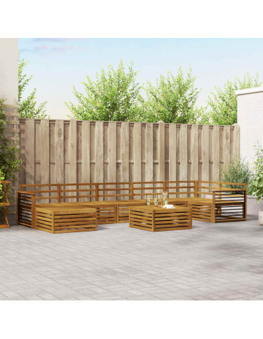 Set divani 8 pcs Naturale Legno di Acacia Massello