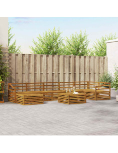 Set divani 8 pcs Naturale Legno di Acacia Massello