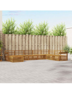 Set divani 8 pcs Naturale Legno di Acacia Massello