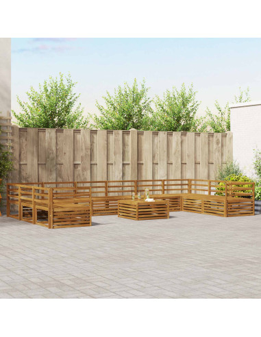 Set divani 11 pcs Naturale Legno di Acacia Massello