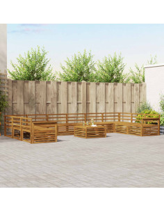 Set divani 11 pcs Naturale Legno di Acacia Massello