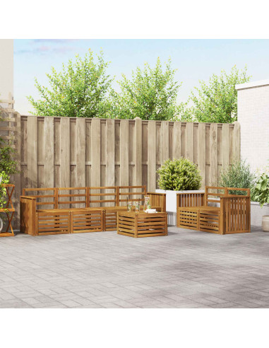 Set divani 7 pcs Naturale Legno di Acacia Massello