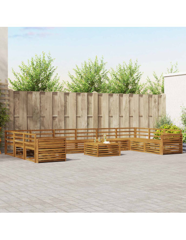 Set divani 11 pcs Naturale Legno di Acacia Massello