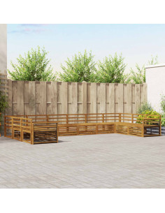 Set divani 10 pcs Naturale Legno di Acacia Massello