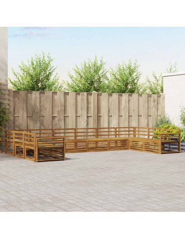 Set divani 10 pcs Naturale Legno di Acacia Massello