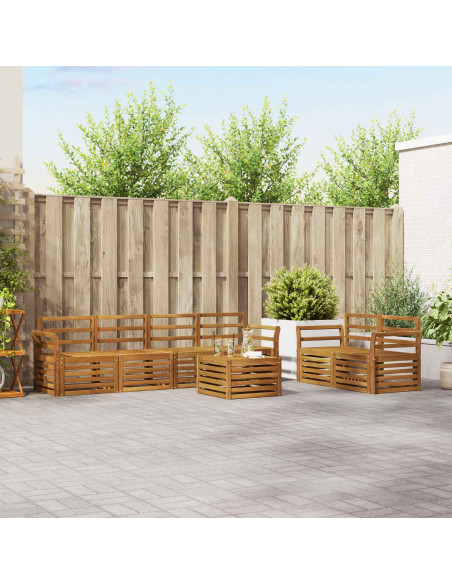 Set divani 7 pcs Naturale Legno di Acacia Massello