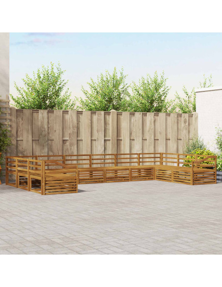 Set divani 10 pcs Naturale Legno di Acacia Massello