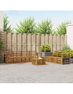 Set divani 8 pcs Naturale Legno di Acacia Massello