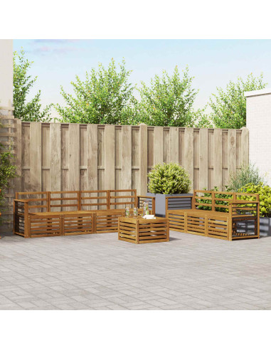 Set divani 8 pcs Naturale Legno di Acacia Massello