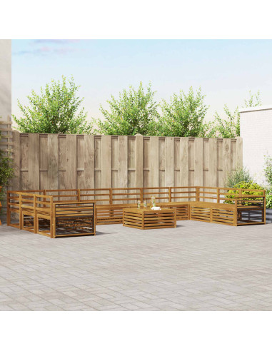 Set divani 11 pcs Naturale Legno di Acacia Massello