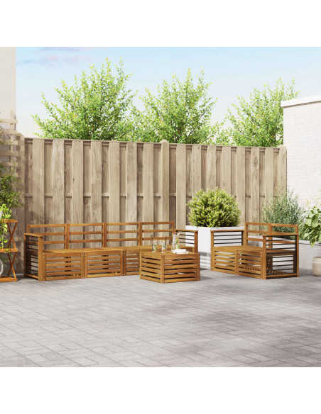 Set divani 7 pcs Naturale Legno di Acacia Massello