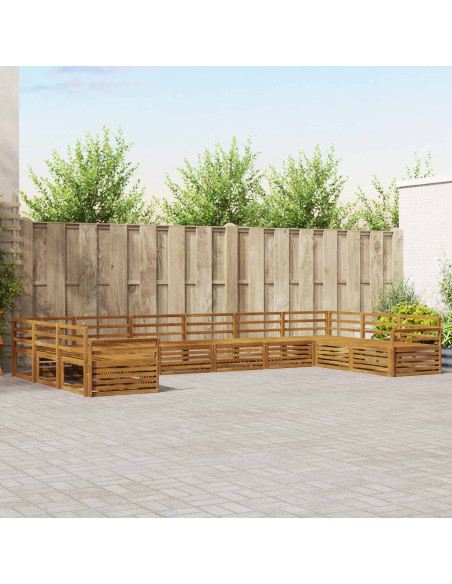 Set divani 10 pcs Naturale Legno di Acacia Massello