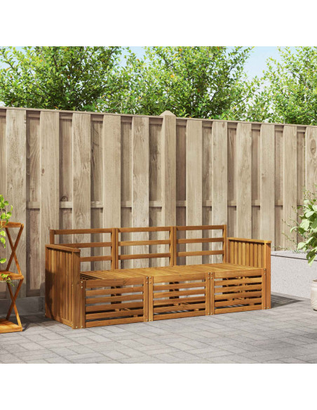 Set divani 3 pcs Naturale Legno di Acacia Massello