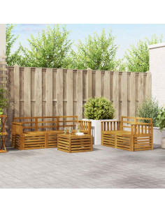 Set divani 6 pcs Naturale Legno di Acacia Massello