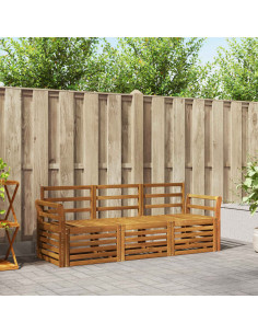 Set divani 3 pcs Naturale Legno di Acacia Massello