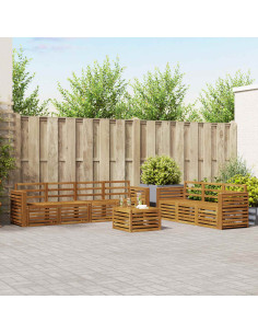 Set divani 8 pcs Naturale Legno di Acacia Massello