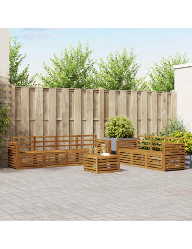 Set divani 8 pcs Naturale Legno di Acacia Massello