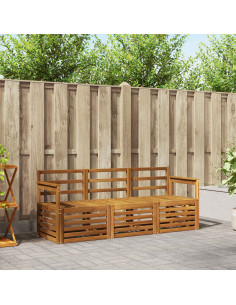 Set divani 3 pcs Naturale Legno di Acacia Massello