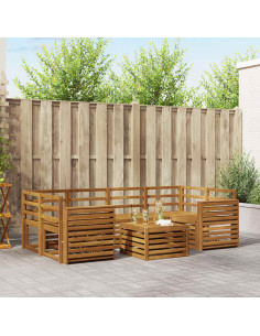 Set divani 7 pcs Naturale Legno di Acacia Massello