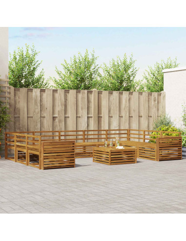 Set divani 10 pcs Naturale Legno di Acacia Massello