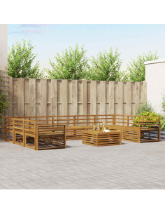 Set divani 10 pcs Naturale Legno di Acacia Massello