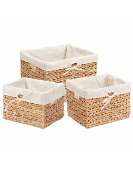 Cesti per Stoccaggio 3 pcs Naturale 35 x 30 x 25 cm