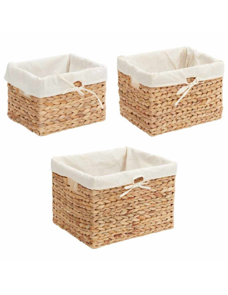 Cesti per Stoccaggio 3 pcs Naturale 35 x 30 x 25 cm