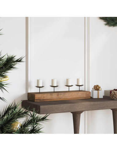 Candelabro Naturale 50 x 15 x 10 cm Legno massello di teak