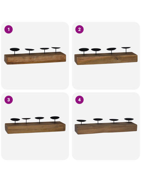 Candelabro Naturale 50 x 15 x 10 cm Legno massello di teak