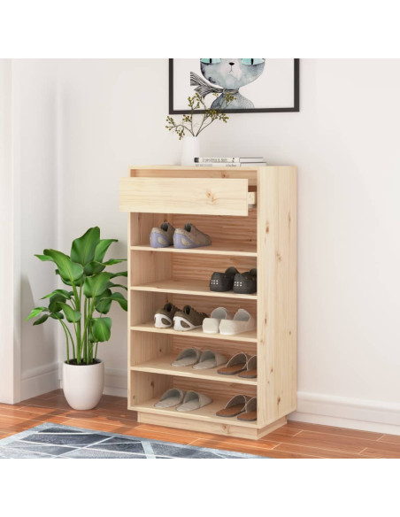 Scarpiera 60x34x105 cm in Legno Massello di Pino