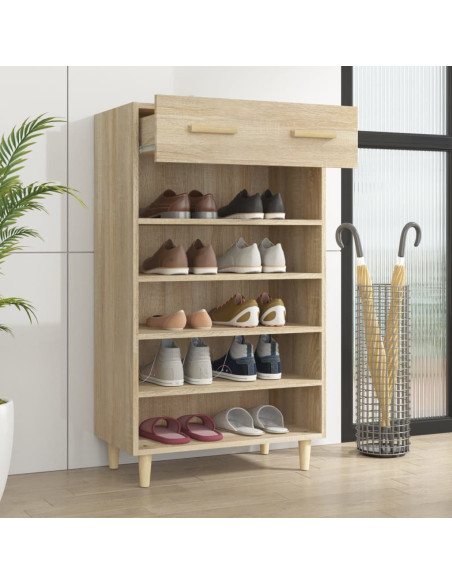 Scarpiera Rovere Sonoma 60x35x105 cm in Legno Multistrato