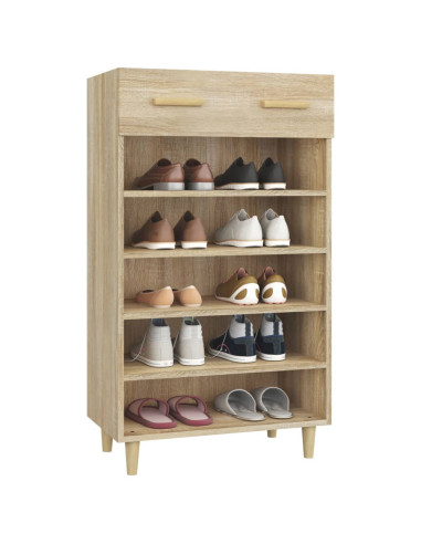 Scarpiera Rovere Sonoma 60x35x105 cm in Legno Multistrato