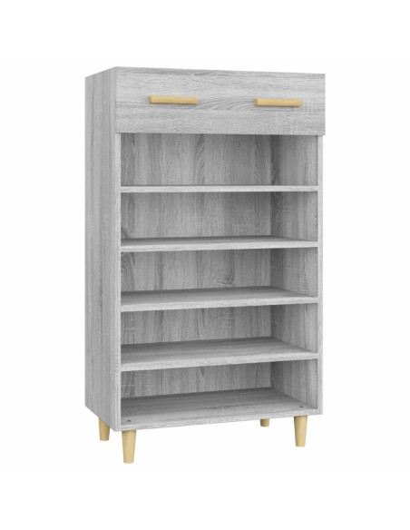 Scarpiera Grigio Sonoma 60x35x105 cm in Legno Multistrato