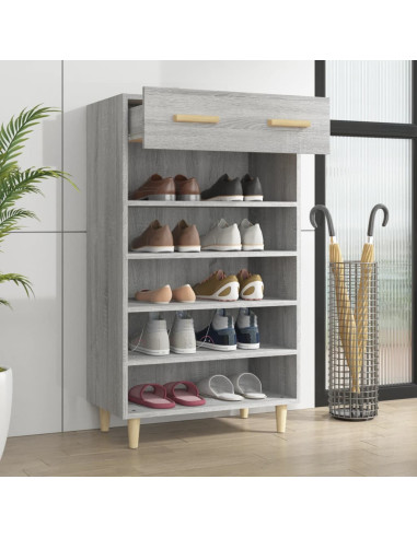 Scarpiera Grigio Sonoma 60x35x105 cm in Legno Multistrato