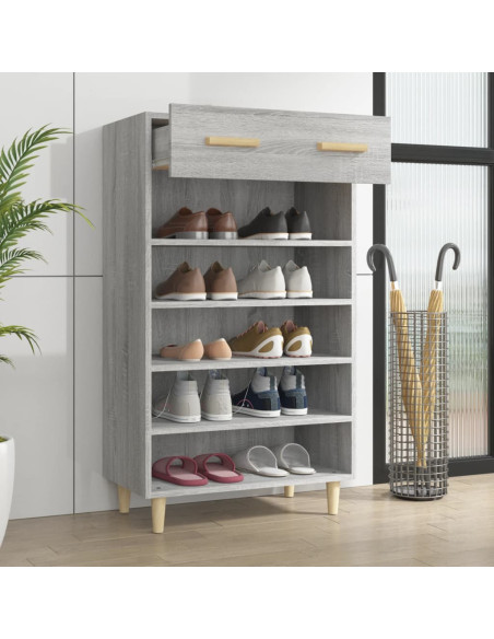 Scarpiera Grigio Sonoma 60x35x105 cm in Legno Multistrato