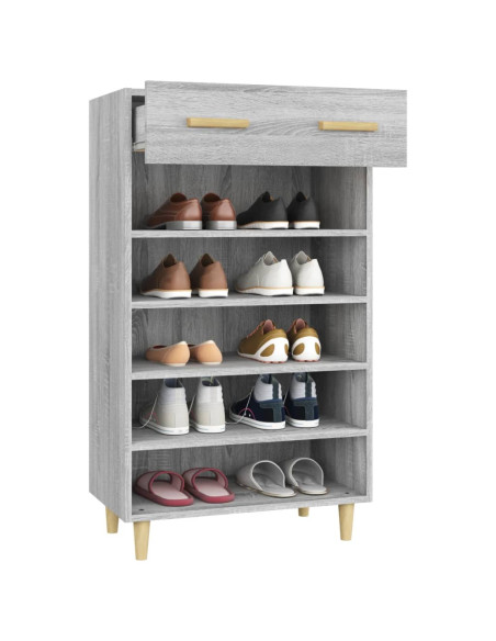 Scarpiera Grigio Sonoma 60x35x105 cm in Legno Multistrato