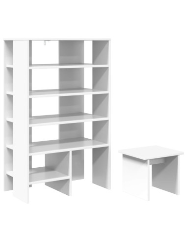 Mobile per scarpe 2 pcs Bianco Legno multistrato