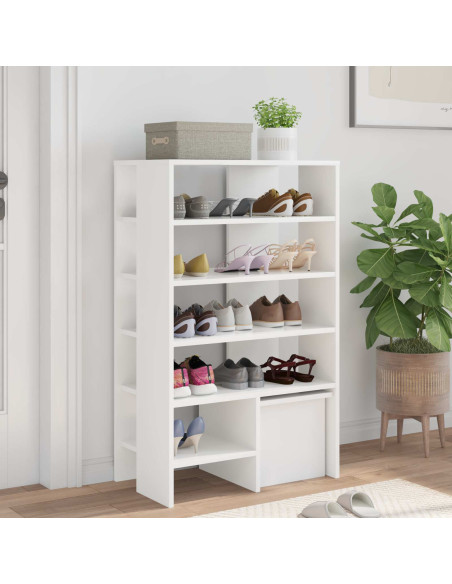 Mobile per scarpe 2 pcs Bianco Legno multistrato