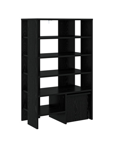 Mobile per scarpe 2 pcs Rovere Nero Legno multistrato
