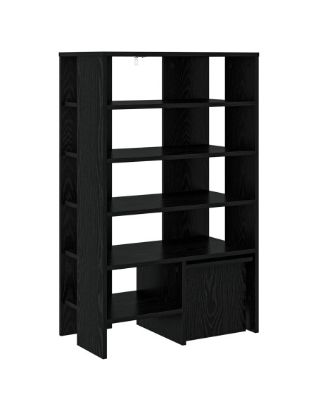 Mobile per scarpe 2 pcs Rovere Nero Legno multistrato