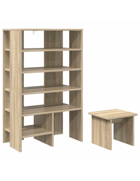 Mobile per scarpe 2 pcs Rovere Sonoma Legno multistrato