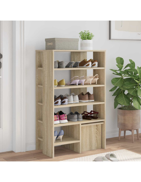 Mobile per scarpe 2 pcs Rovere Sonoma Legno multistrato