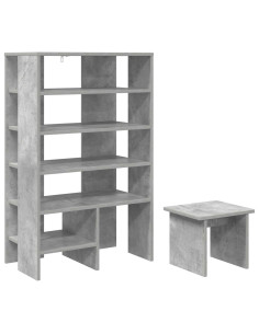 Mobile per scarpe 2 pcs Grigio cemento Legno multistrato 2