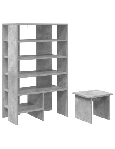 Mobile per scarpe 2 pcs Grigio cemento Legno multistrato